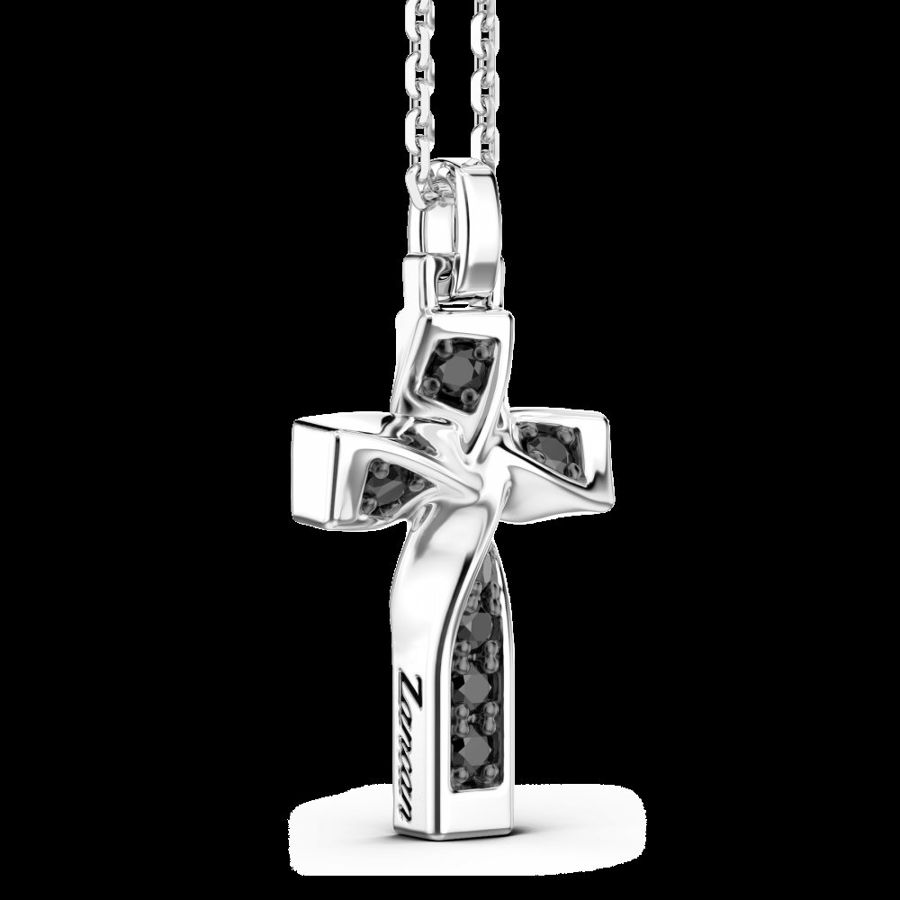 Zancan Collana Zancan in argento con pendente a croce e spinelli neri Sottocosto