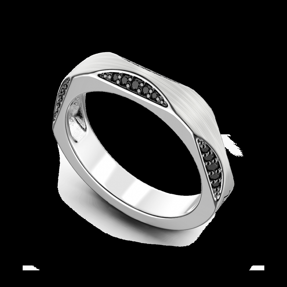 Zancan Anello Zancan in argento con pietre nere Novità