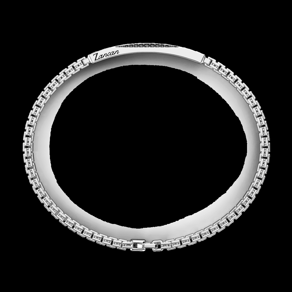 Zancan Bracciale Zancan in argento con pietre nere Sconto