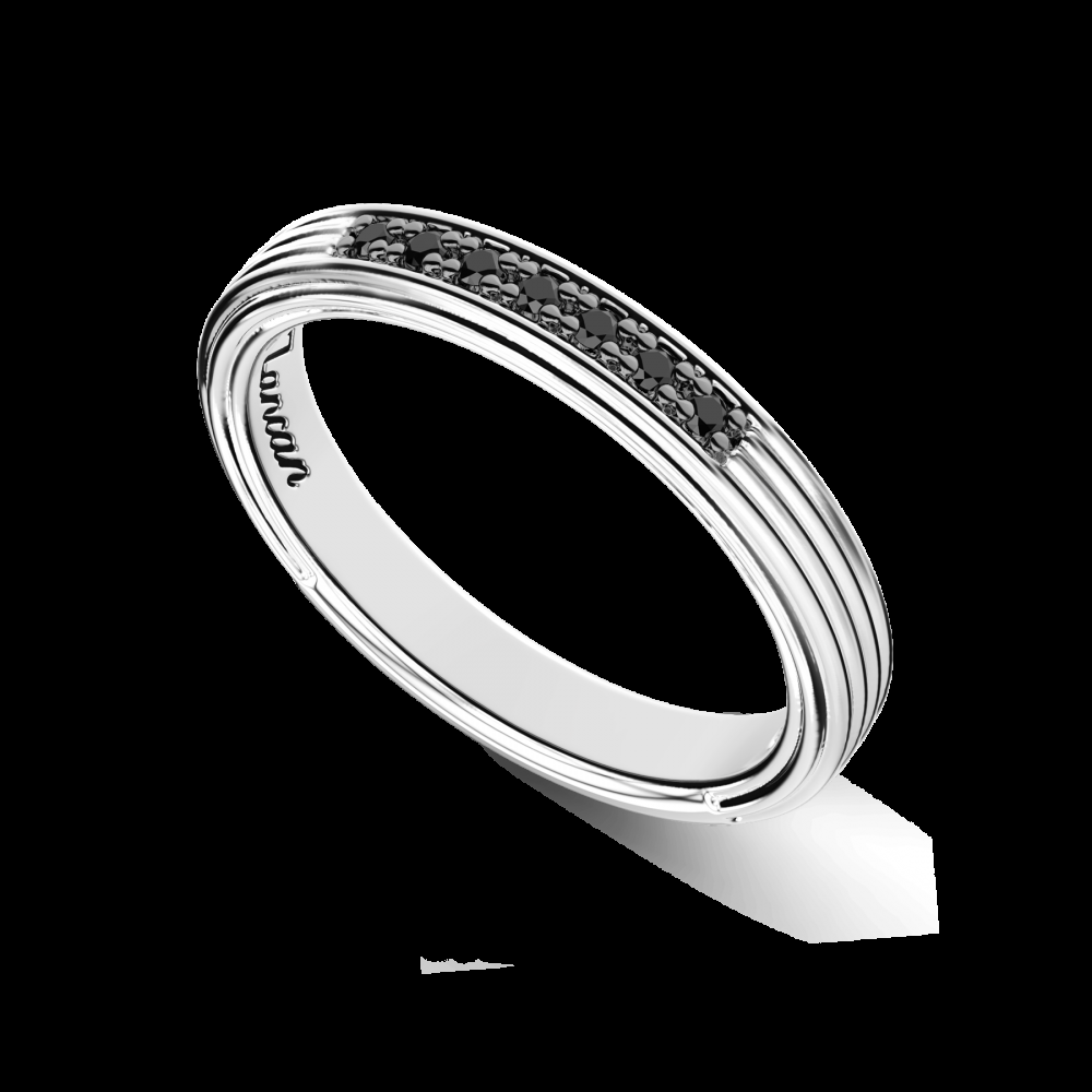 Zancan Anello Zancan a fede in argento con pietre nere Online