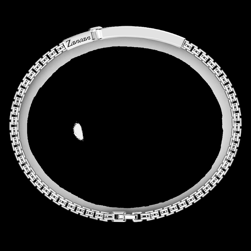 Zancan Bracciale Zancan in argento con pietre nere Negozio