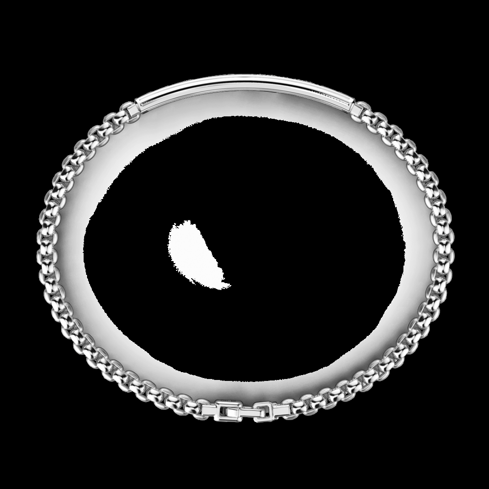 Zancan Bracciale Zancan in argento con targa e pietre nere Nuova