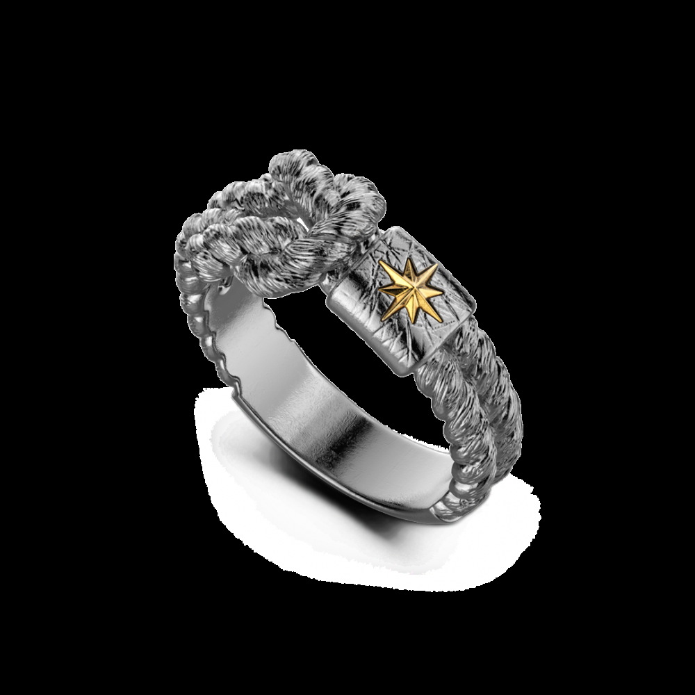 Zancan Anello Zancan in argento brunito con nodo Italy