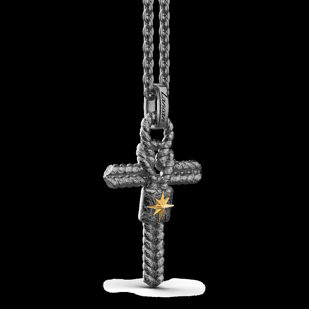 Zancan Collana in argento con croce e nodo piccolo In Linea