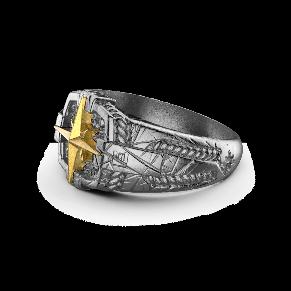 Zancan Anello Zancan in argento brunito con rosa dei venti Nuovo