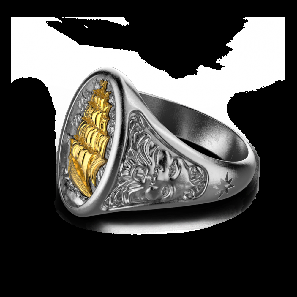 Zancan Anello Zancan in argento brunito con veliero Soddisfazione Garantita