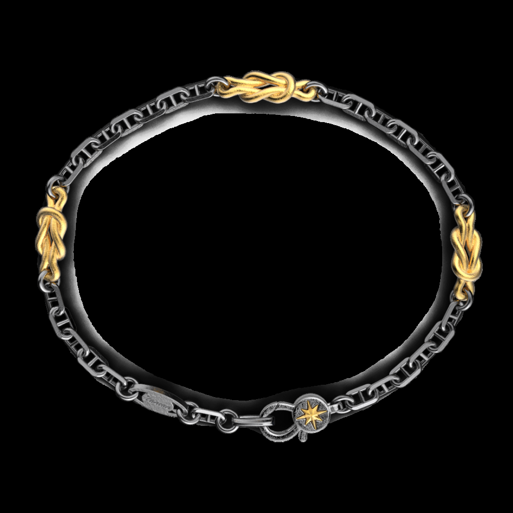 Zancan Bracciale Zancan in argento brunito con nodi marinari Novità
