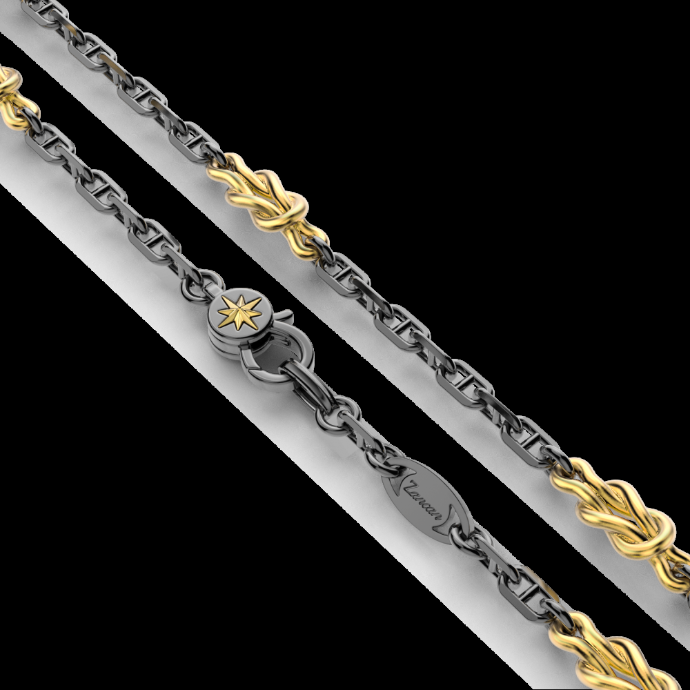 Zancan Collana in argento con nodi marini Presa