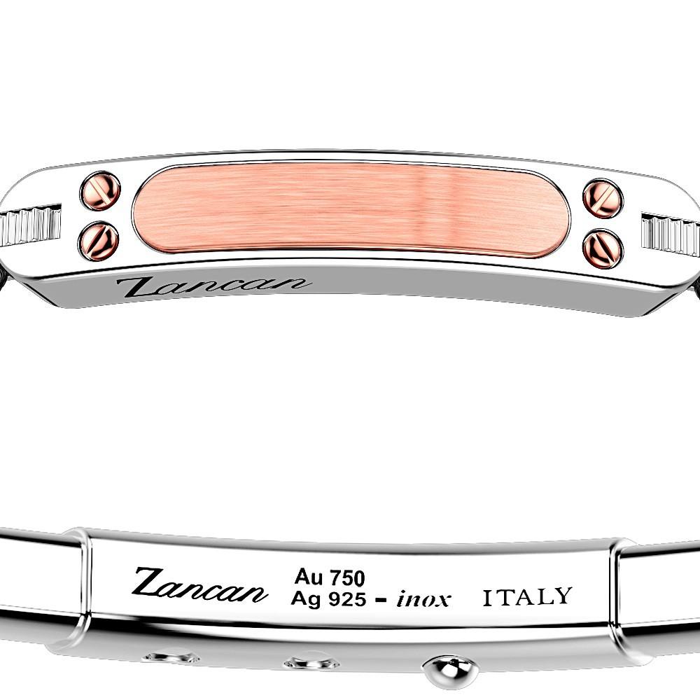 Zancan Bracciale Zancan in argento con inserti in oro 18k e kevlar Sconto