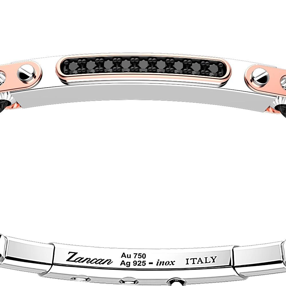 Zancan Bracciale Zancan in argento con inserti in oro 18k pietre e kevlar Outlet
