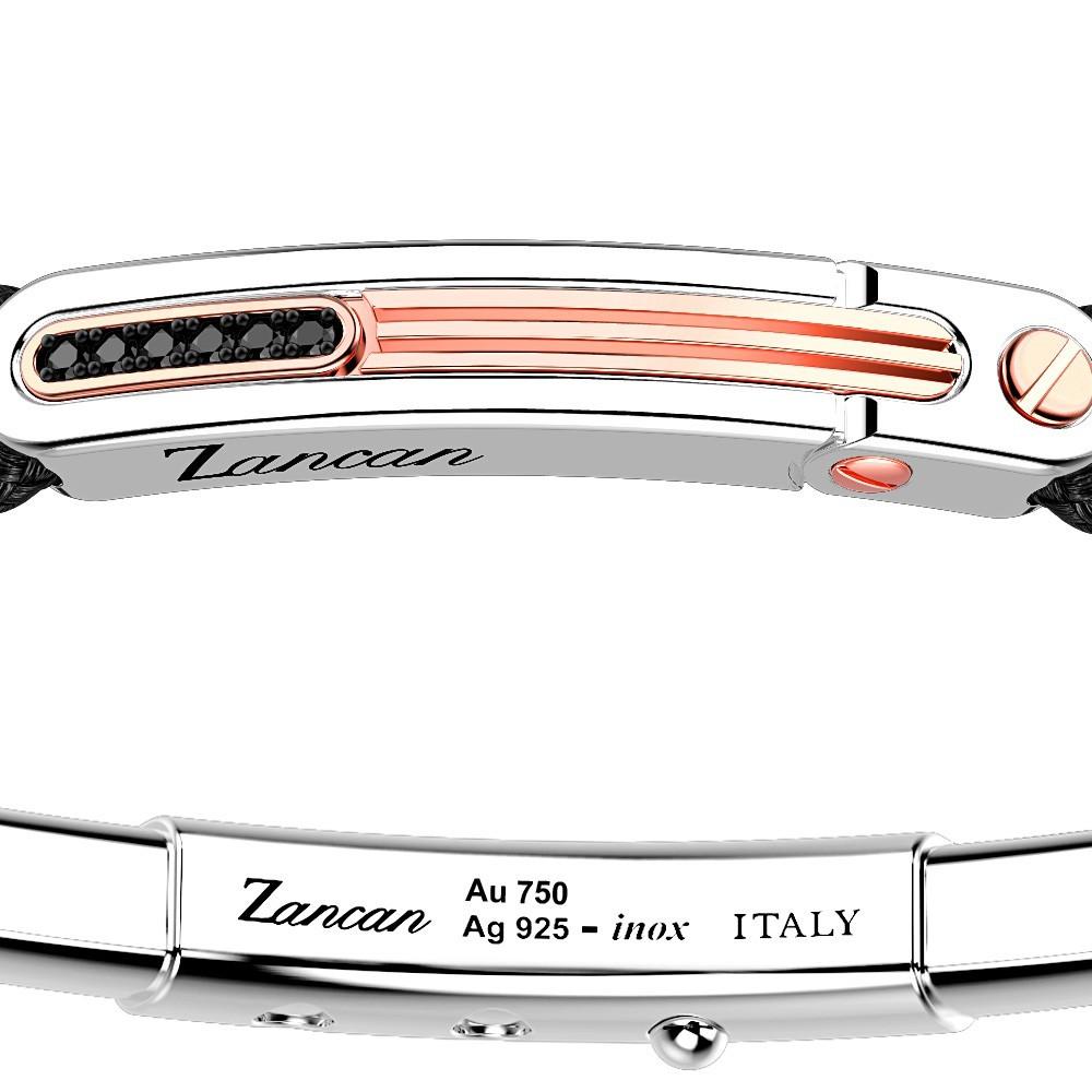 Zancan Bracciale Zancan in argento con inserti in oro 18k pietre e kevlar Hotsell