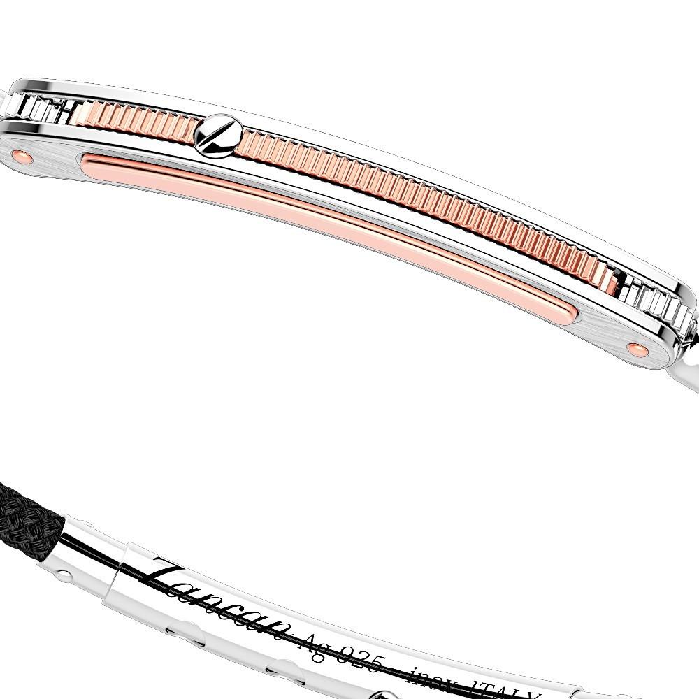 Zancan Bracciale Zancan in argento con inserti in oro 18k e kevlar Saldi Di Fabbrica