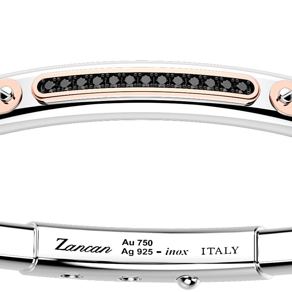 Zancan Bracciale Zancan in argento con inserti in oro 18k pietre e kevlar Negozio