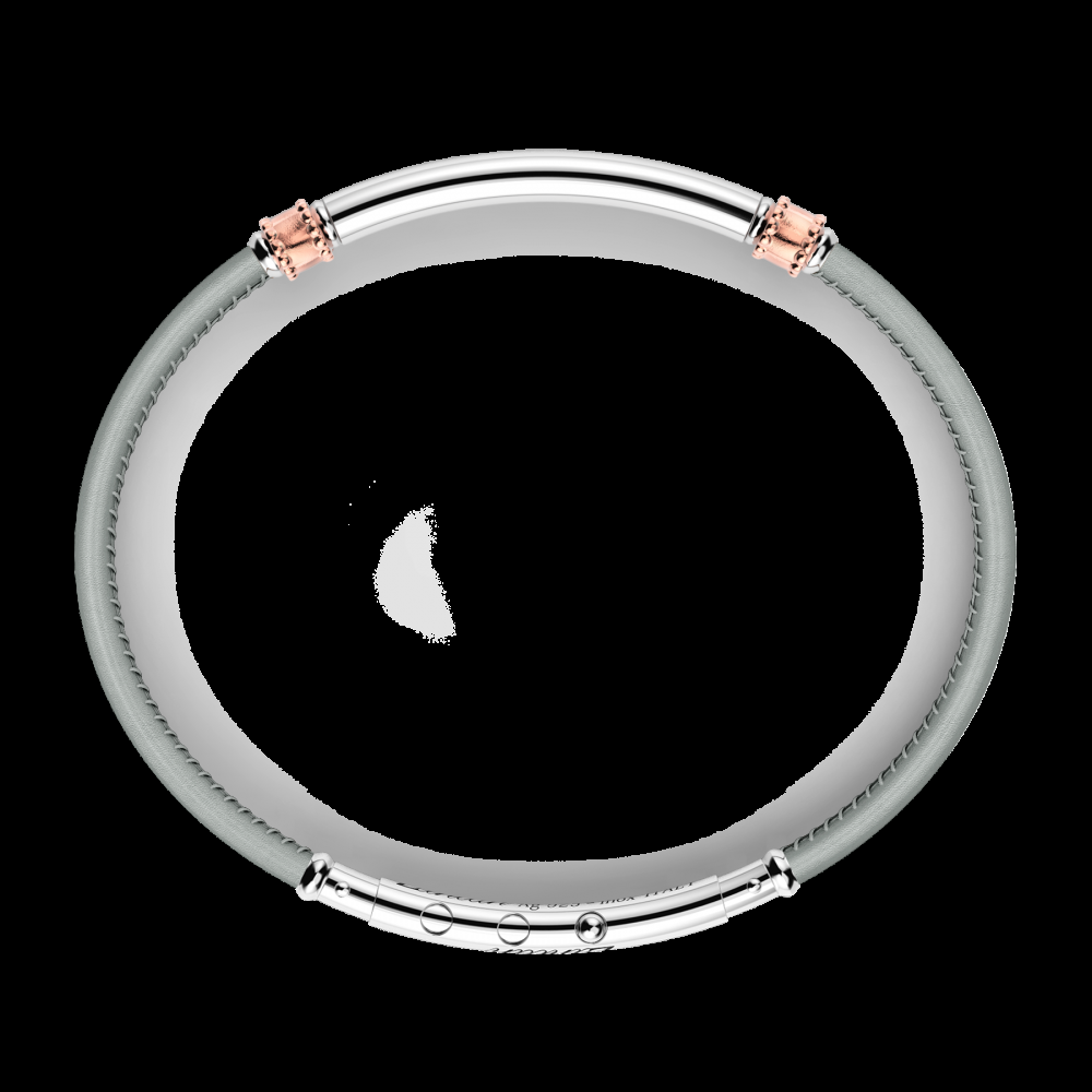 Zancan Bracciale Zancan in pelle naturale con targa in argento Italy
