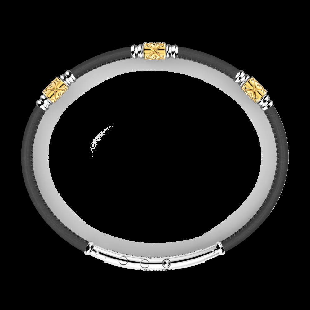 Zancan Bracciale Zancan in pelle naturale con elementi in argento 2025