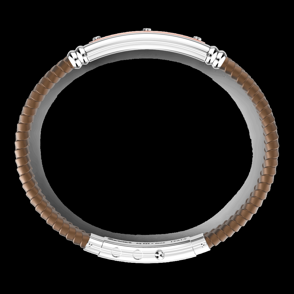 Zancan Bracciale Zancan in silicone nero con targa in argento e dettagli in oro rosa Negozi Online