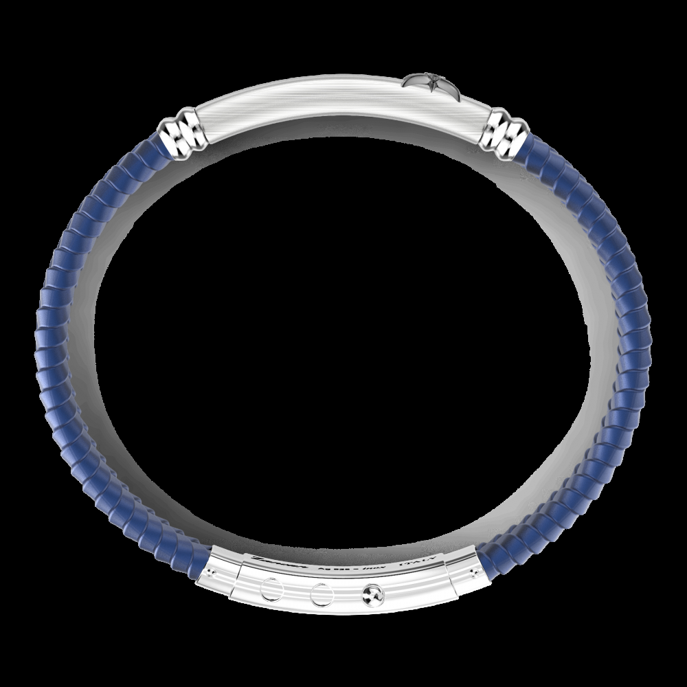 Zancan Bracciale Zancan in silicone nero con targa in argento Fino Al -60%