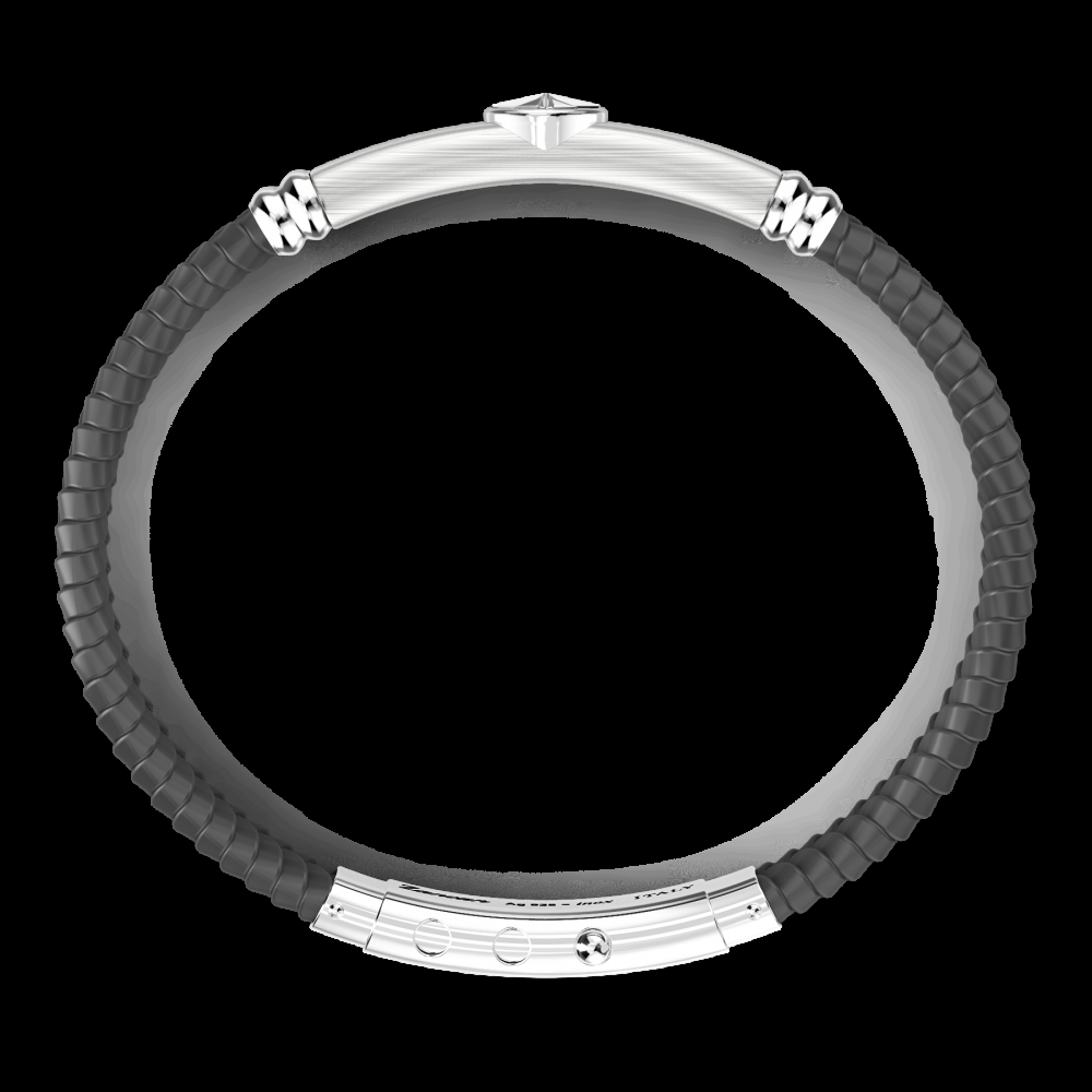 Zancan Bracciale Zancan in silicone nero con targa in argento Shopping Online