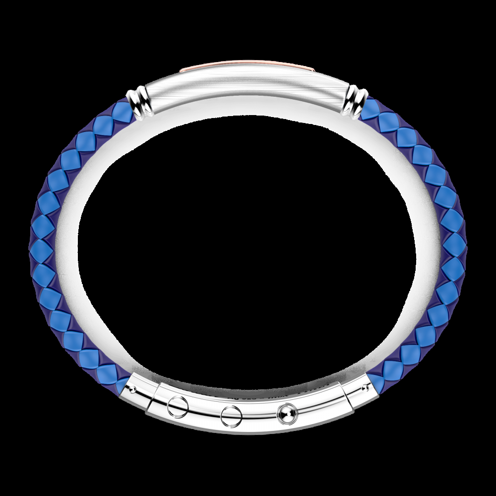 Zancan Bracciale Zancan in silicone nero con targa in argento e dettagli in oro rosa Presa