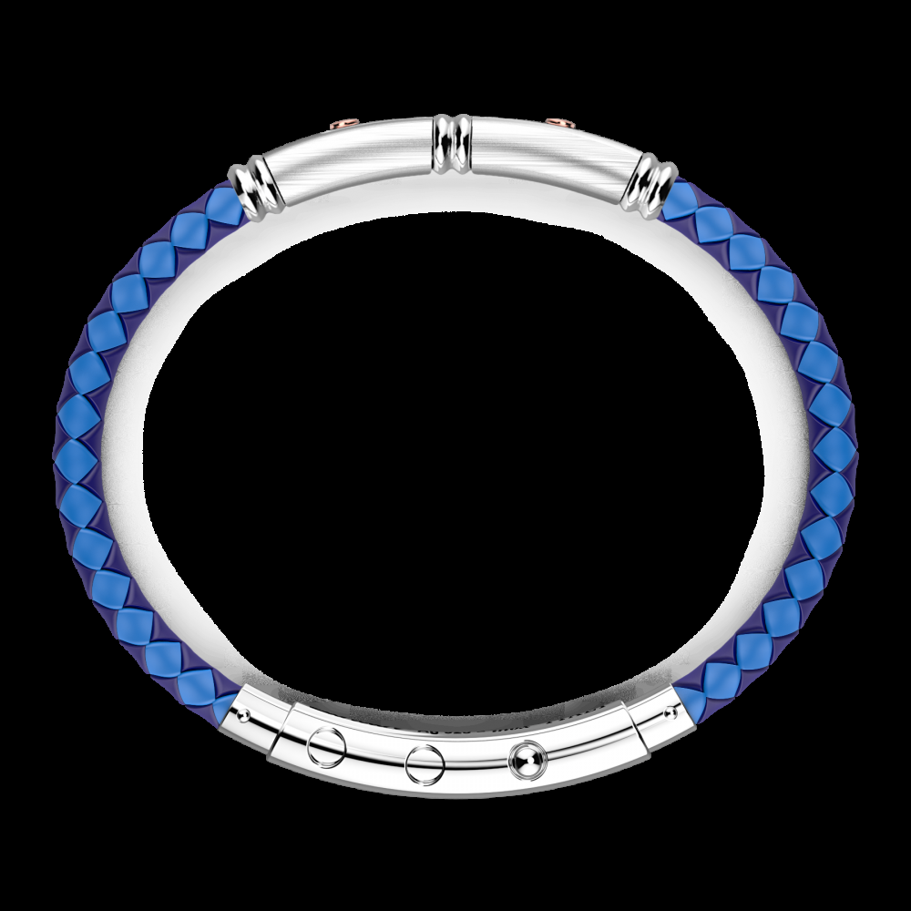 Zancan Bracciale Zancan in silicone nero con targa in argento e dettagli in oro rosa Economico