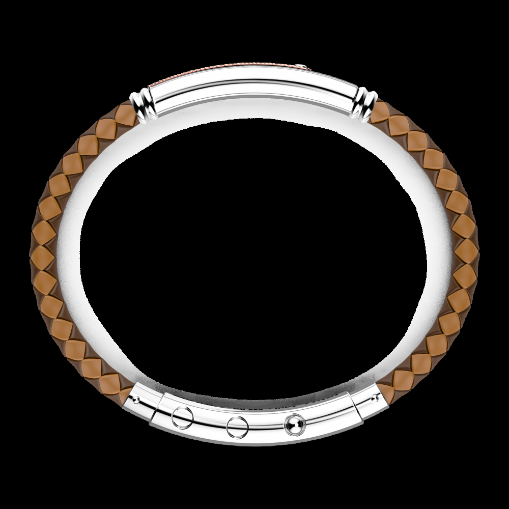Zancan Bracciale Zancan in silicone nero con targa in argento e dettagli in oro rosa Online