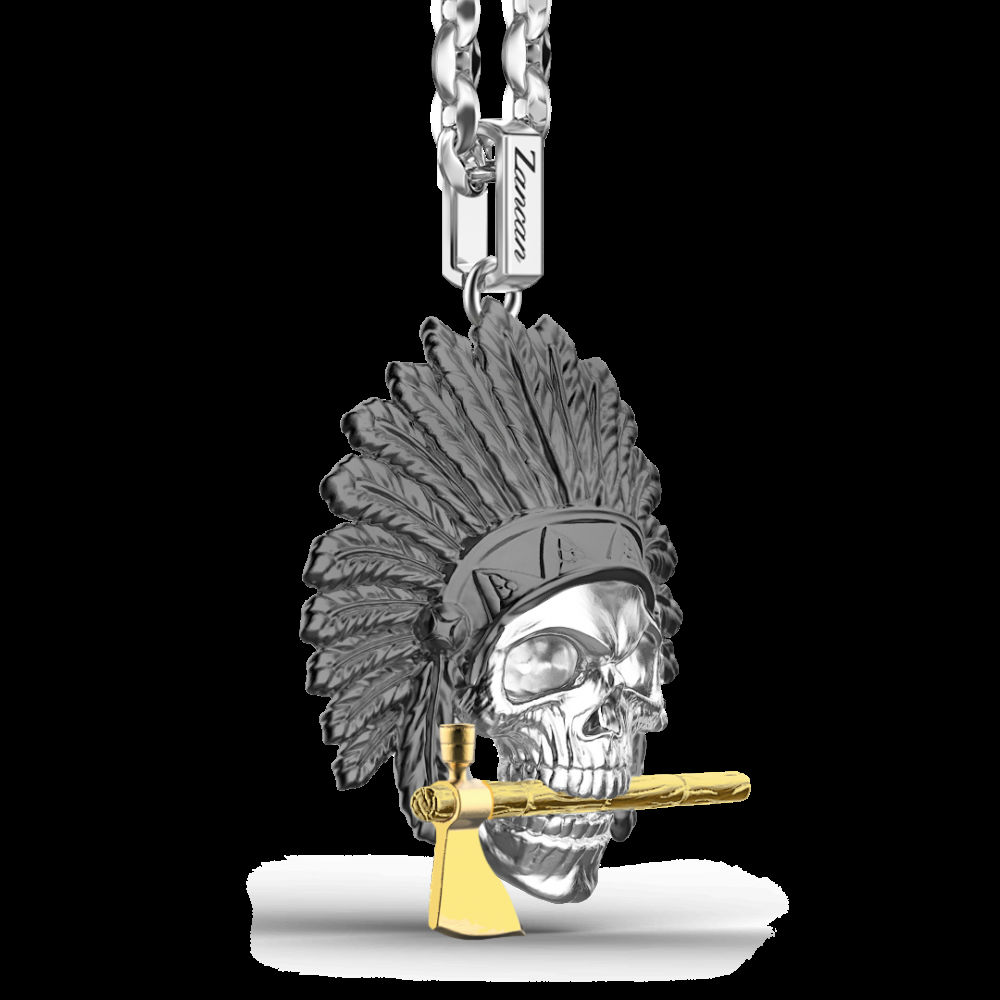 Zancan Collana Zancan in argento con pendente a teschio nativo americano Acquista Ora