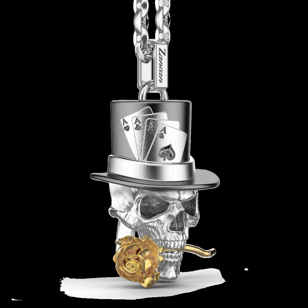Zancan Collana Zancan in argento con pendente a teschio prestigiatore Affare Del Giorno