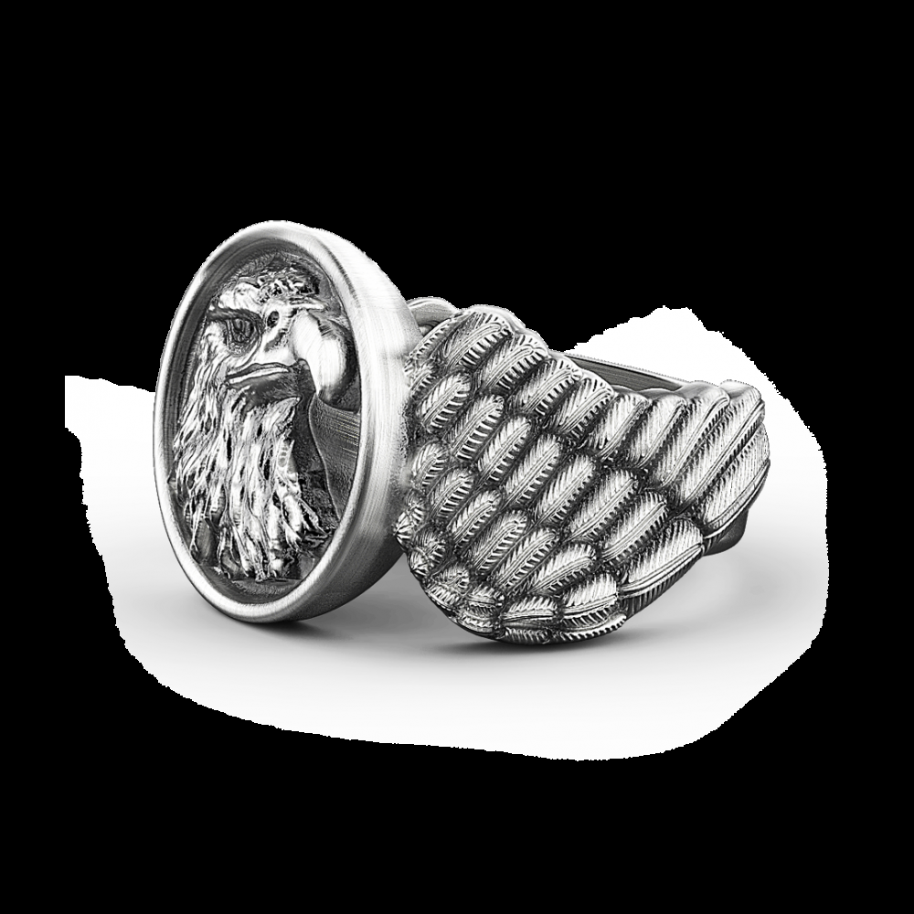 Zancan Anello Zancan aquila in argento con finitura vintage Economico