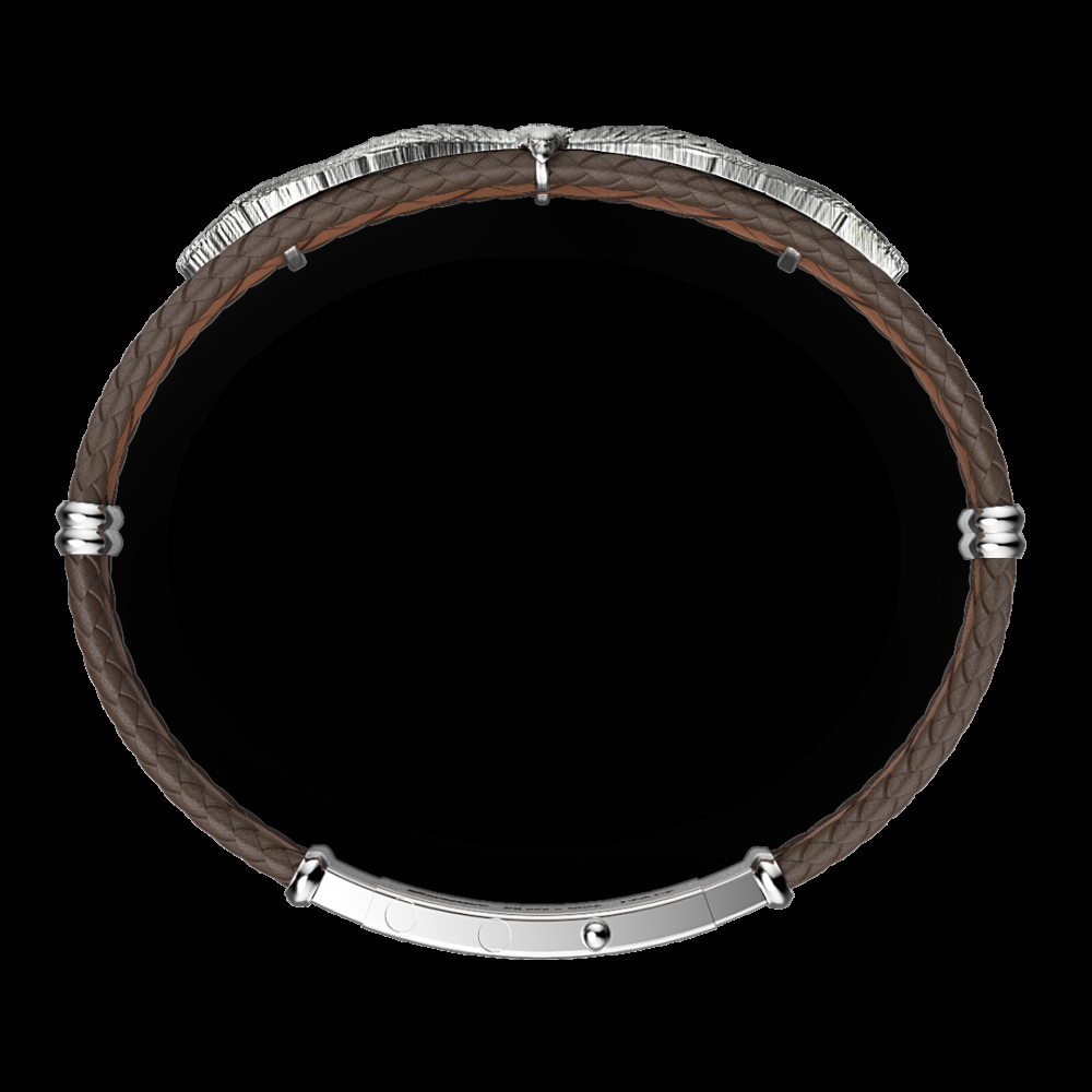 Zancan Bracciale Zancan in argento e pelle con aquila Hotsell