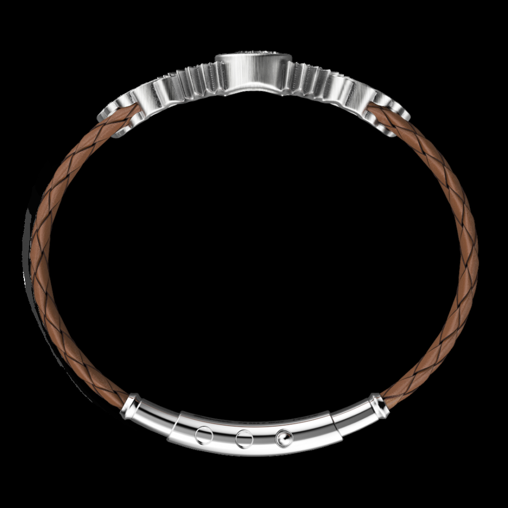 Zancan Bracciale Zancan in argento e pelle con aquila Vendita Economica