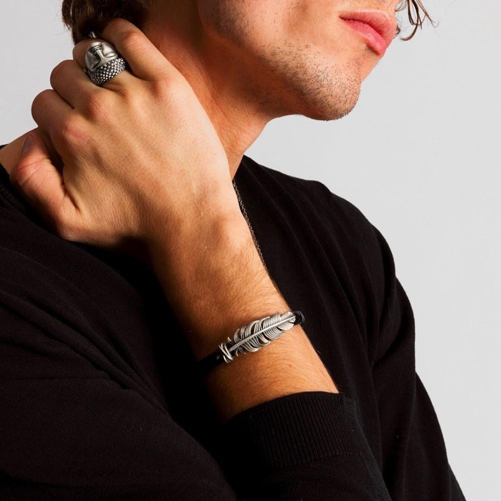 Zancan Anello Zancan Buddha in argento con finitura vintage Nuova
