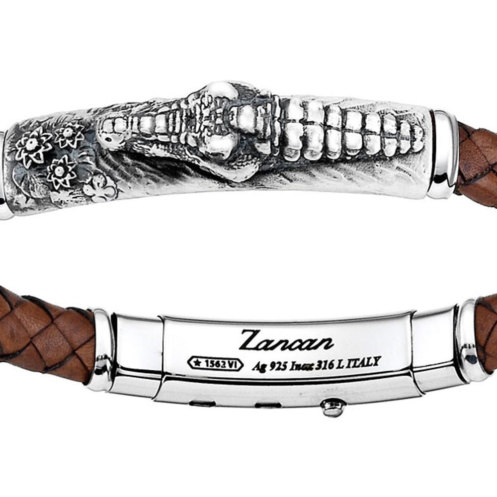 Zancan Bracciale Zancan in pelle ed argento con alligatore Moda