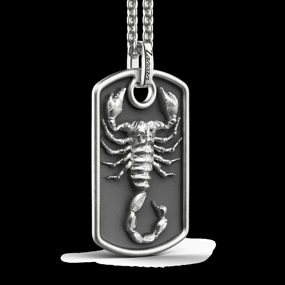 Zancan Collana Zancan in argento con scorpione su pendente a targa Italia