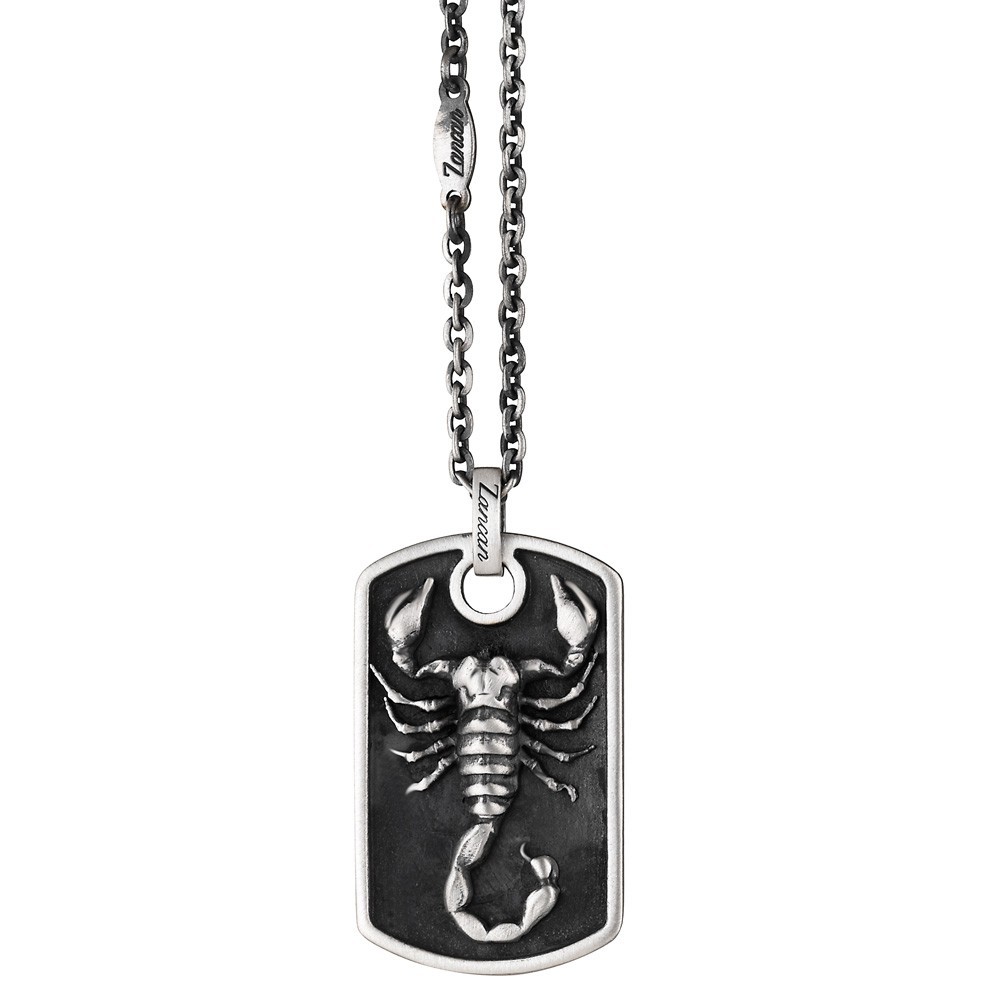 Zancan Collana Zancan in argento con scorpione su pendente a targa Italia