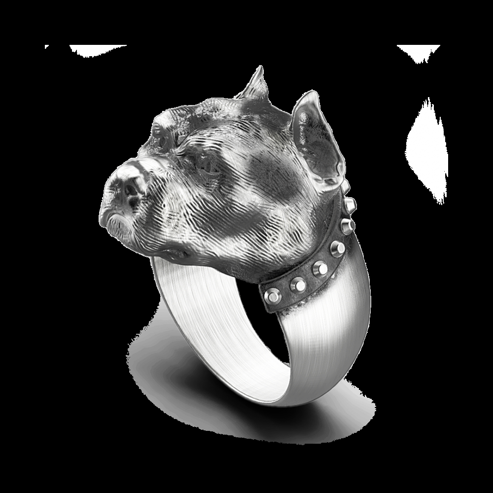 Zancan Anello Zancan pitbull in argento con finitura vintage Promozione