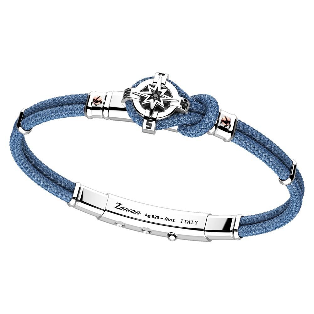 Zancan Bracciale Zancan in kevlar con rosa dei venti in argento