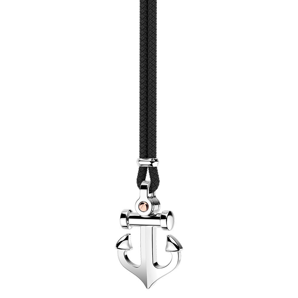 Zancan Collana Zancan in kevlar con pendente ad ancora in argento Offerta temporanea