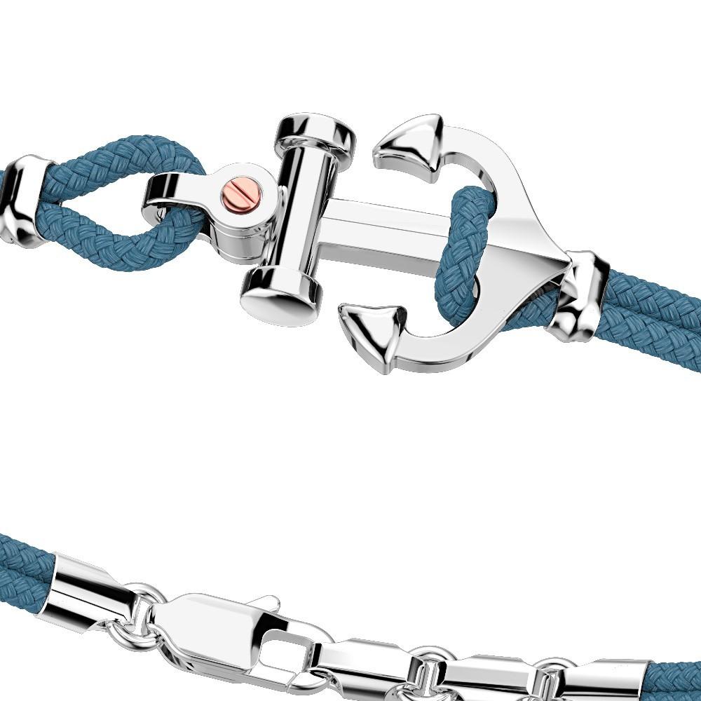 Zancan Bracciale Zancan in kevlar con ancora in argento e vite in oro rosa Lightning offer