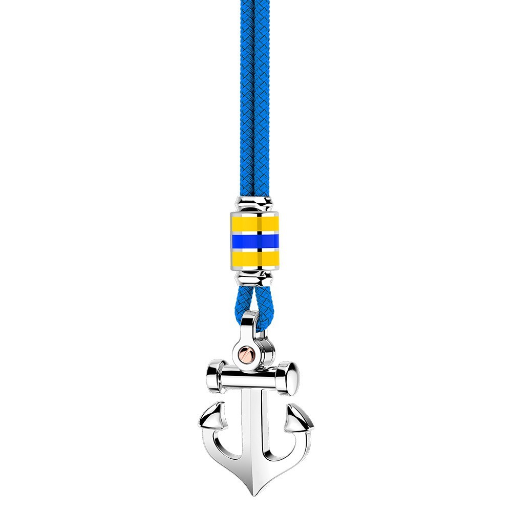 Zancan Collana Zancan in kevlar con pendente ad ancora in argento Bestseller