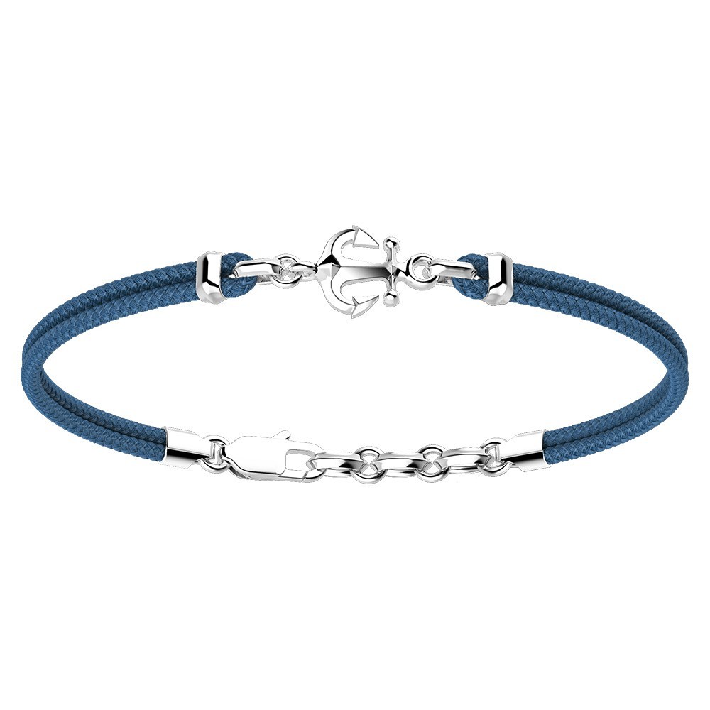 Zancan Bracciale Zancan in kevlar con ancora in argento