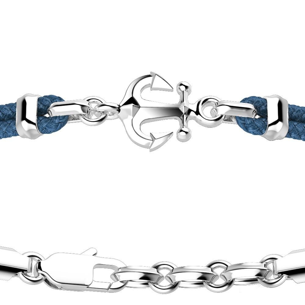 Zancan Bracciale Zancan in kevlar con ancora in argento Offerte speciali