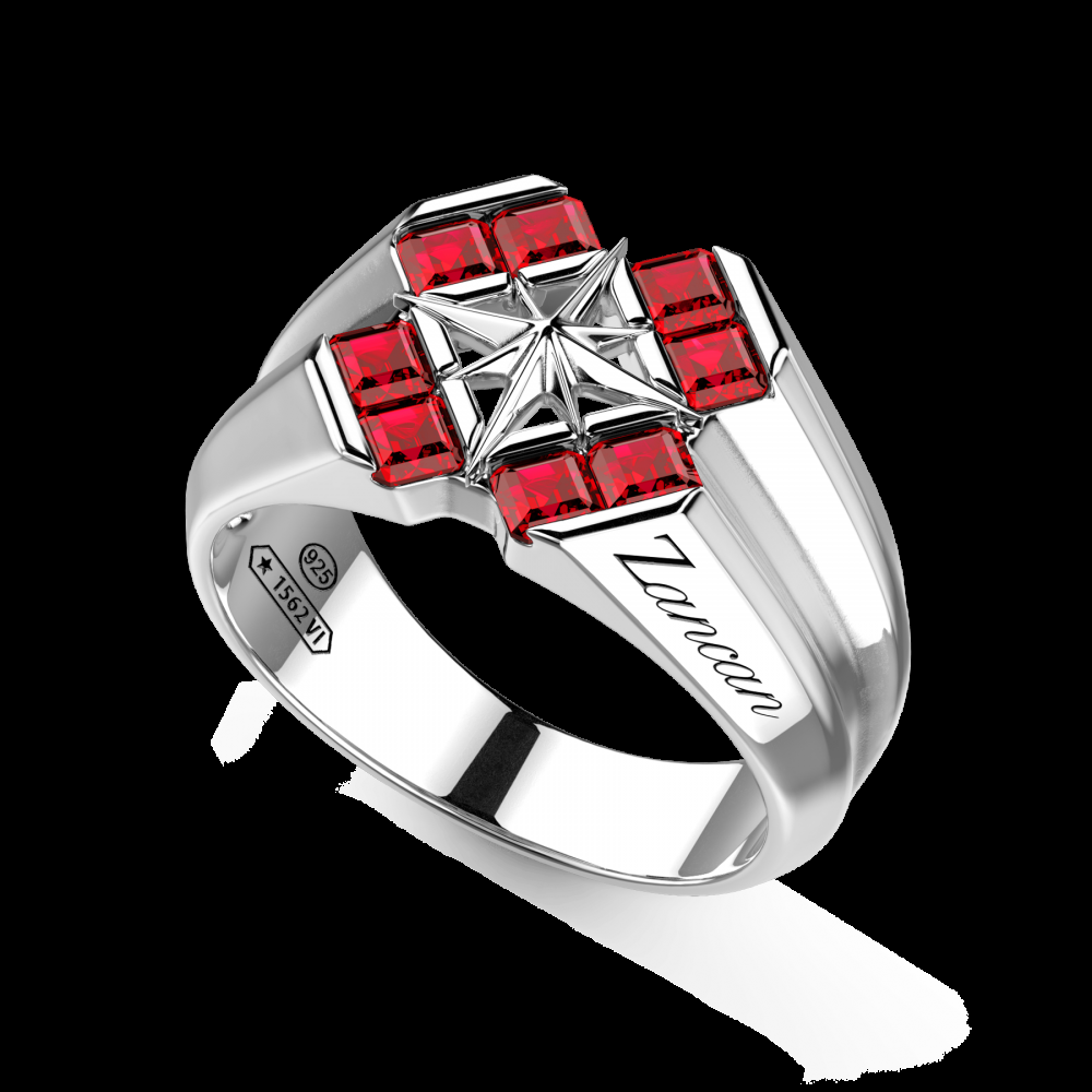 Zancan Anello chevalier Zancan in argento e pietre naturali In vendita