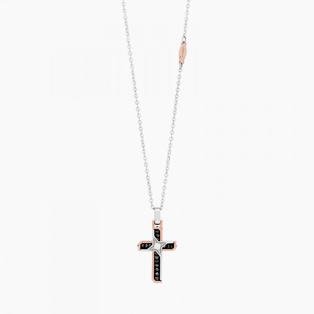 Zancan Collana Zancan in oro bianco con croce e diamanti Italia