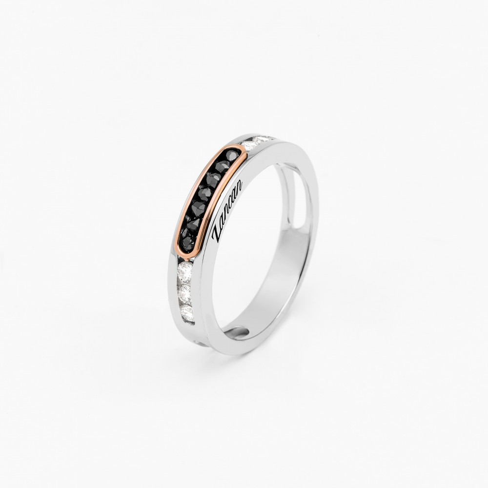 Zancan Anello Zancan in oro bianco e rosa con diamanti Pezzi Unici