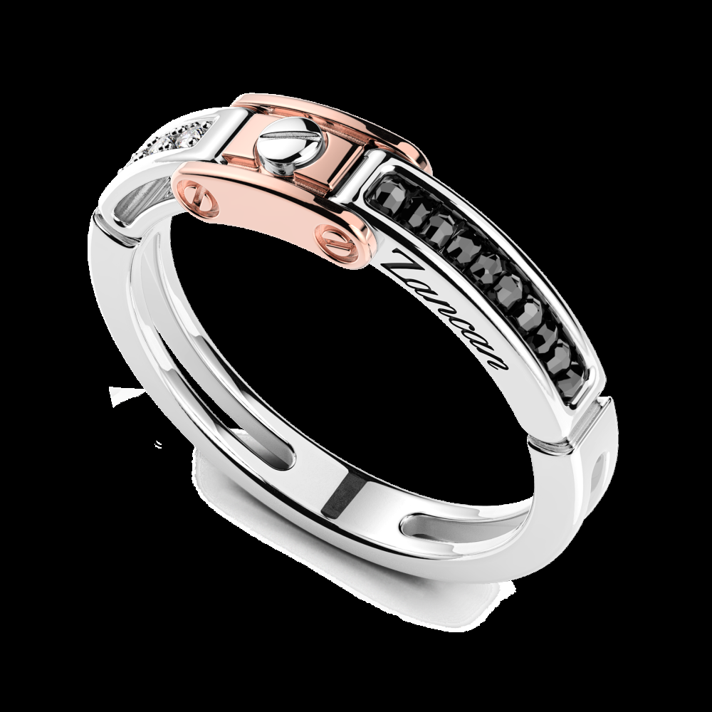 Zancan Anello Zancan in oro bianco e rosa con diamanti Acquista Ora