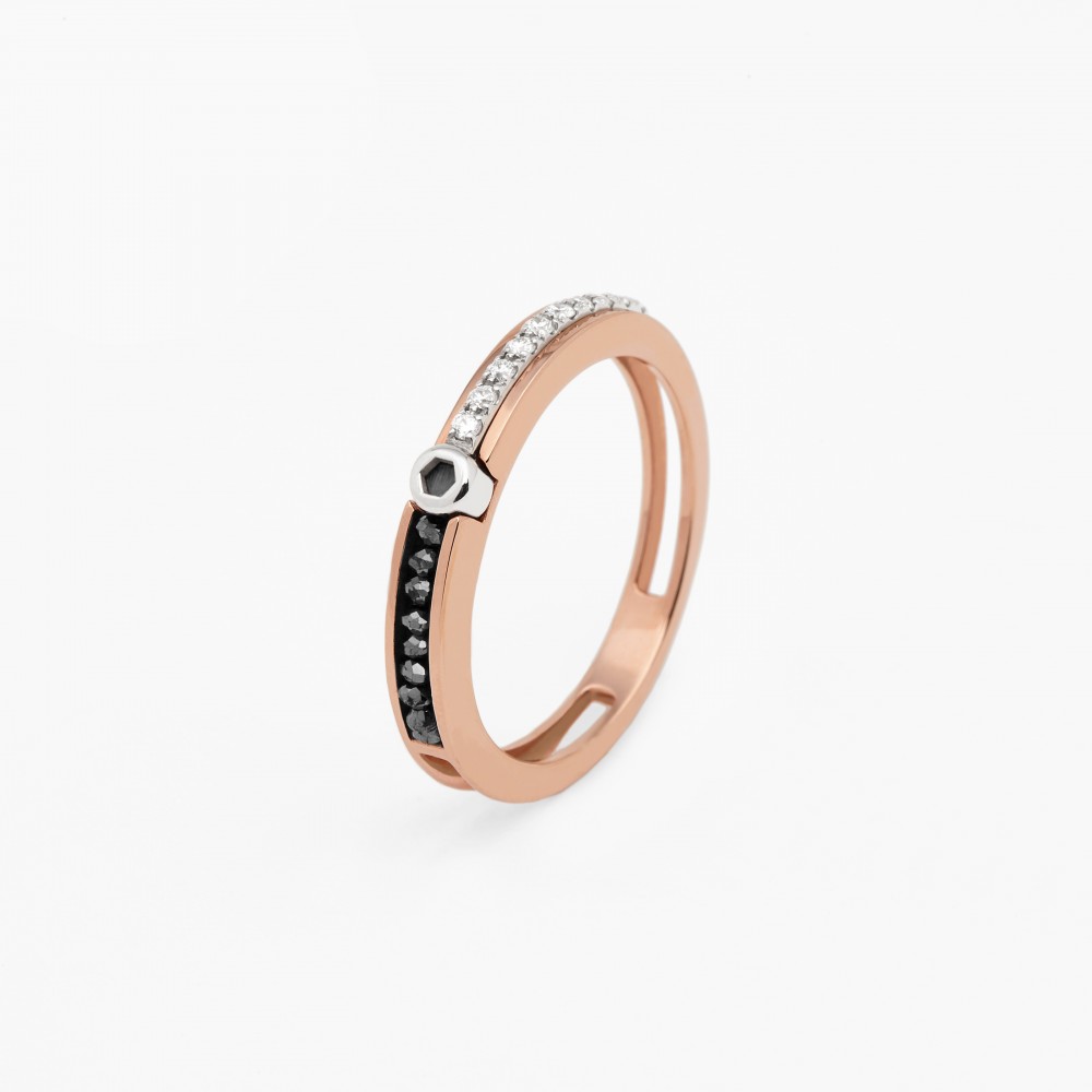 Zancan Anello Zancan in oro rosa e bianco con diamanti