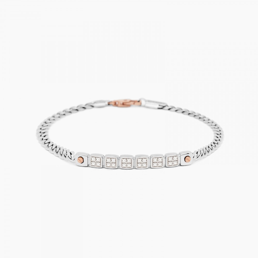 Zancan Bracciale Zancan in oro bianco con diamanti Fornitura limitata