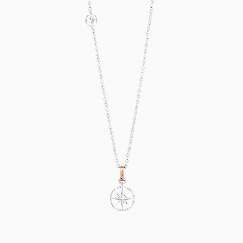 Zancan Collana zancan in oro con pendente rosa dei venti e diamanti Offerta esclusiva