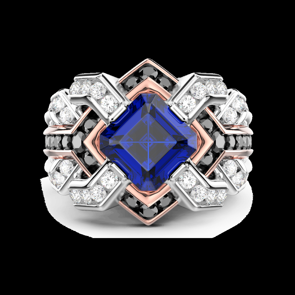 Zancan Anello Zancan in oro 18kt con zaffiro blu Smaltimento dello stoccaggio
