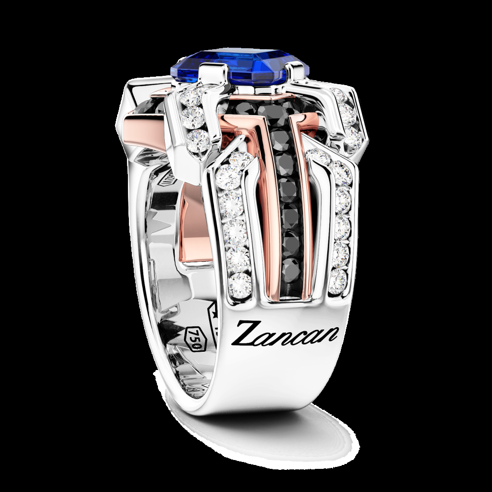 Zancan Anello Zancan in oro 18kt con zaffiro blu Smaltimento dello stoccaggio